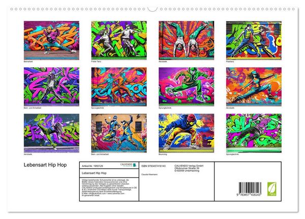 Produktbild: Lebensart Hip Hop (hochwertiger Premium Wandkalender 2026 DIN A2 quer), Kunstdruck in Hochglanz