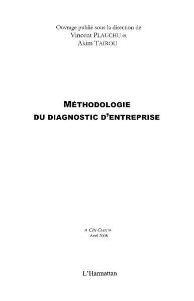 Produktbild: Methodologie du diagnostic d'entreprise