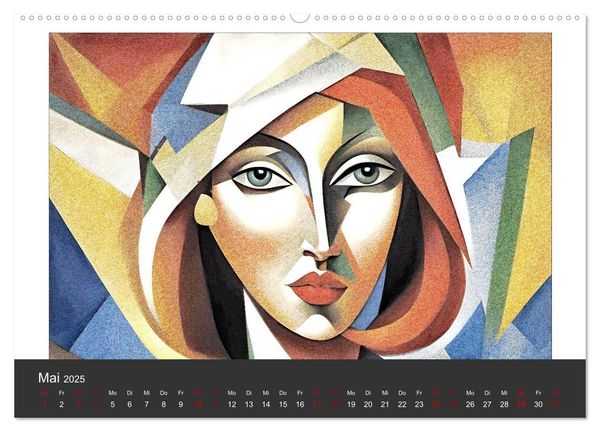 Kubistische Frauen Bilder (Wandkalender 2025 DIN A2 quer), CALVENDO Monatskalender