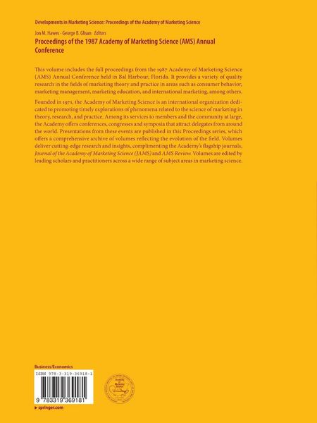 Produktbild: Proceedings of the 1987 Academy of Marketing Science (AMS) Annual Conference