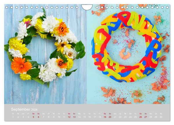 Produktbild: Mit eigenen Kranzarrangements durch das Jahr (Wandkalender 2026 DIN A4 quer), CALVENDO Monatskalender