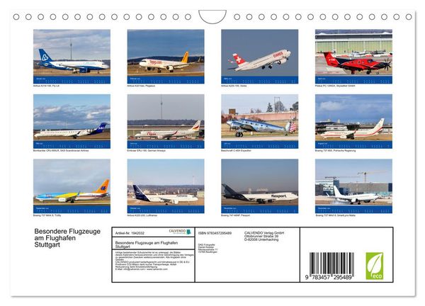 Produktbild: Besondere Flugzeuge am Flughafen Stuttgart (Wandkalender 2026 DIN A4 quer), CALVENDO Monatskalender
