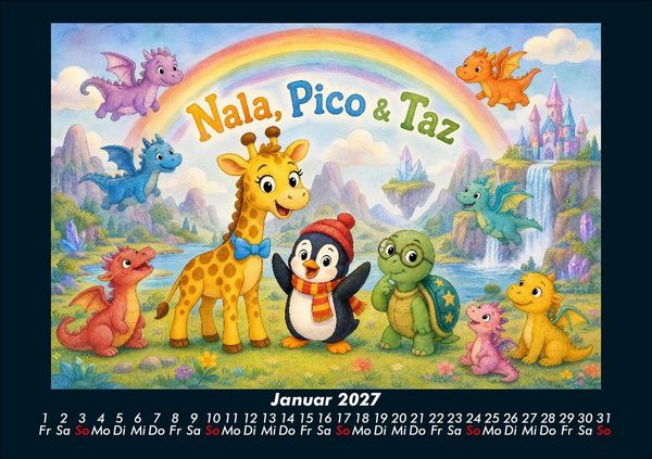 Produktbild: Nala, Pico & Taz in der Drachenwelt 2027 Fotokalender DIN A5