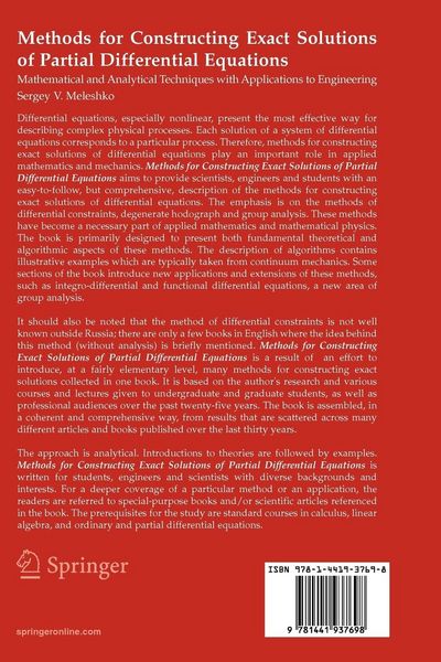 Produktbild: Methods for Constructing Exact Solutions of Partial Differential Equations