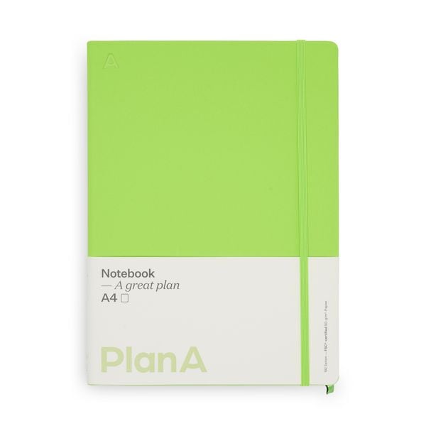 Produktbild: Notizbuch A4 Hardcover Kiwi Green Blanko, 192 Seiten