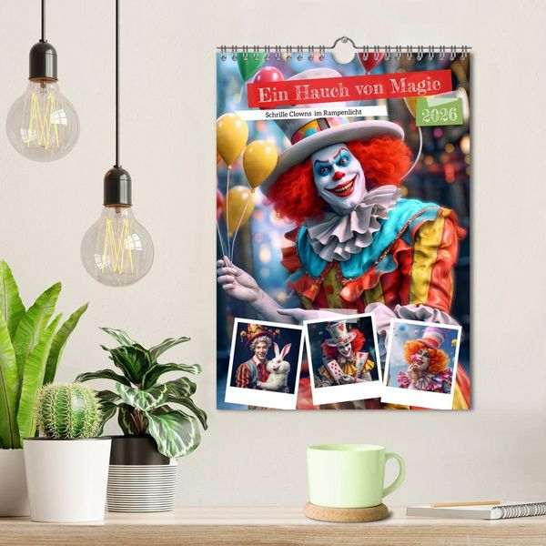 Produktbild: Ein Hauch von Magie - Schrille Clowns im Rampenlicht (Wandkalender 2026 DIN A4 hoch), CALVENDO Monatskalender