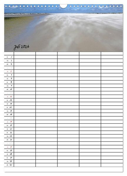 Produktbild: Urlaubsparadies Amrum / Familienplaner (Wandkalender 2026 DIN A3 hoch), CALVENDO Monatskalender
