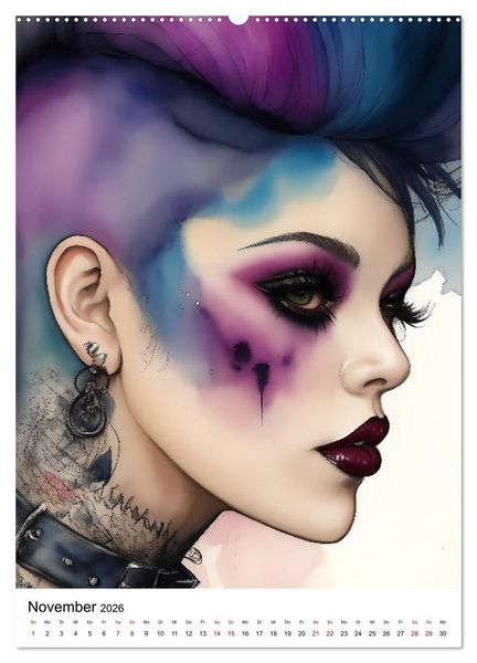 Produktbild: Punk Girls mit einer Prise New Wave (Wandkalender 2026 DIN A2 hoch), CALVENDO Monatskalender