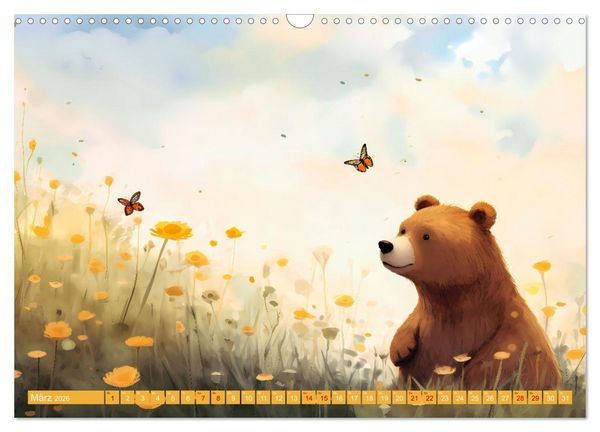 Produktbild: B&auml;rige Illustrationen (Wandkalender 2026 DIN A3 quer), CALVENDO Monatskalender