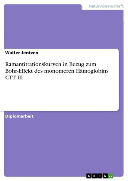 Produktbild: Ramantitrationskurven in Bezug zum Bohr-Effekt des monomeren H&auml;moglobins CTT III