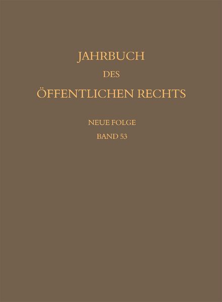 Produktbild: Jahrbuch des &ouml;ffentlichen Rechts der Gegenwart. Neue Folge