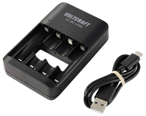 Produktbild: VOLTCRAFT VC-BC-4100 Rundzellen-Ladeger&auml;t NiMH, NiZn, LiIon Mignon (AA), Micro (AAA)