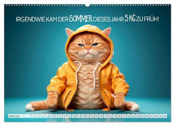 Produktbild: KATZEN-IRONIE Lach mal wieder (hochwertiger Premium Wandkalender 2026 DIN A2 quer), Kunstdruck in Hochglanz