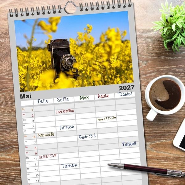 Produktbild: Familienplaner 2027 - Alte Fotoapparate, Augenzeugen der Zeit mit 5 Spalten (Wandkalender, 21 x 45 cm) CALVENDO