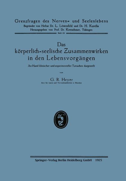 Produktbild: Das k&ouml;rperlich-seelische Zusammenwirken in den Lebensvorg&auml;ngen