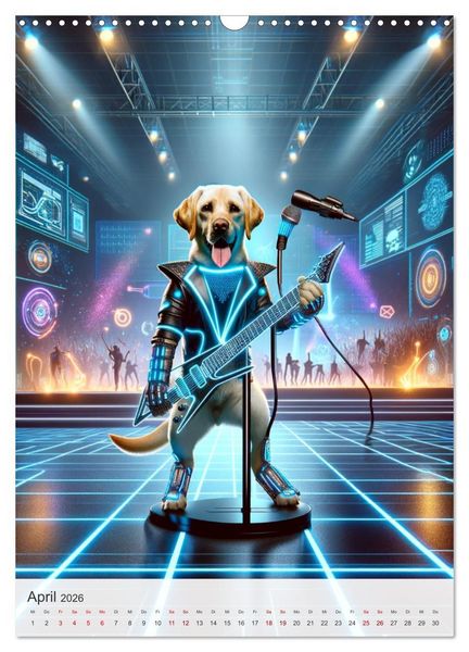 Produktbild: Rockstar Labbi (Wandkalender 2026 DIN A3 hoch), CALVENDO Monatskalender