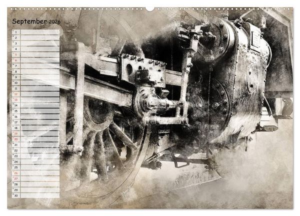 Produktbild: Dampflok Impressionen (Wandkalender 2026 DIN A2 quer), CALVENDO Monatskalender