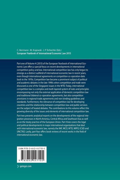 Produktbild: European Yearbook of International Economic Law 2013