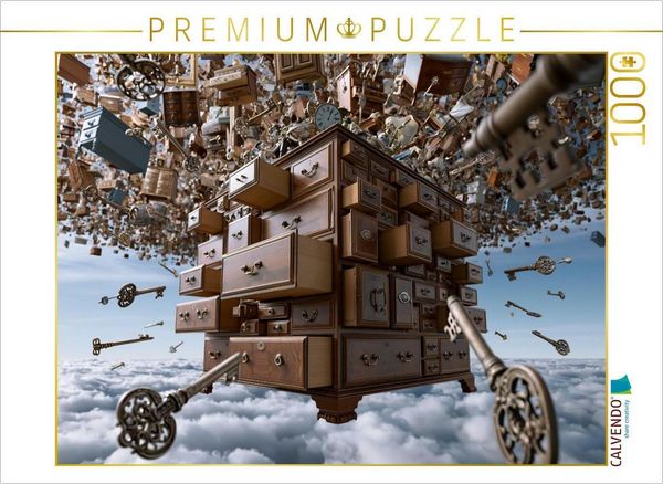 CALVENDO Puzzle Die fliegende Kommode | 1000 Teile Lege-Größe 64x48cm Foto-Puzzle für glückliche Stunden