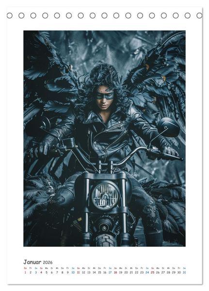 Produktbild: Freiheit auf zwei R&auml;dern - Die Abenteuer der Angel-Biker (Tischkalender 2026 DIN A5 hoch), CALVENDO Monatskalender