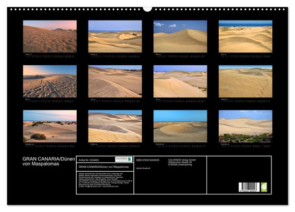 Produktbild: GRAN CANARIA/D&uuml;nen von Maspalomas (Wandkalender 2026 DIN A2 quer), CALVENDO Monatskalender