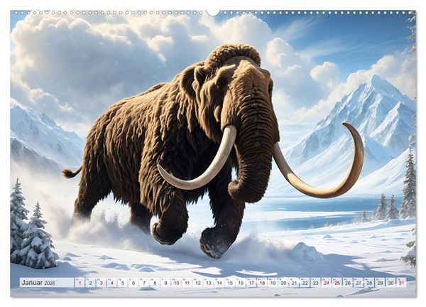 Produktbild: Im urzeitlichen Reich des Mammuts (hochwertiger Premium Wandkalender 2026 DIN A2 quer), Kunstdruck in Hochglanz
