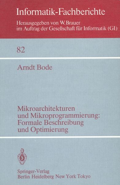 Produktbild: Mikroarchitekturen und Mikroprogrammierung: Formale Beschreibung und Optimierung