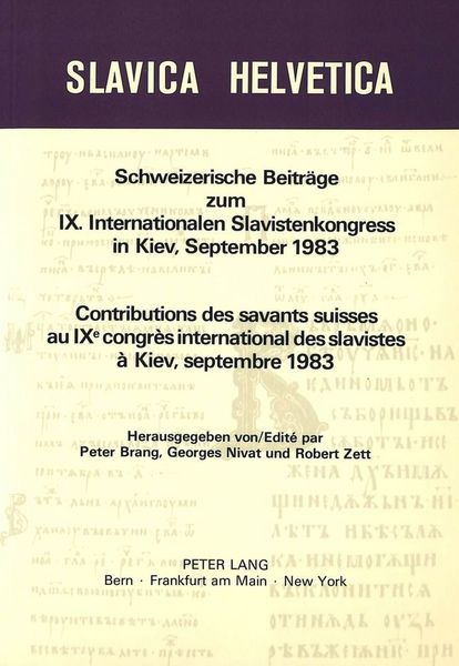 Produktbild: Schweizerische Beitr&auml;ge zum IX. Internationalen Slavistenkongress in Kiev, September 1983