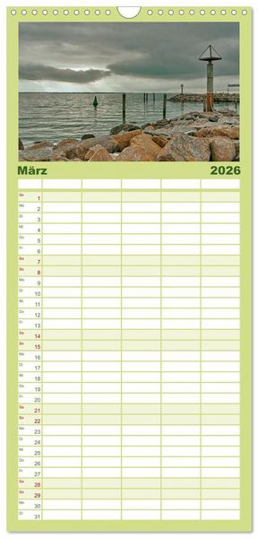 Produktbild: Familienplaner 2026 - K&uuml;stenregionen Deutschland mit 5 Spalten (Wandkalender, 21 x 45 cm) CALVENDO