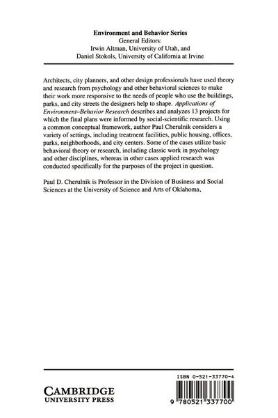 Produktbild: Applications of Environment-Behavior Research