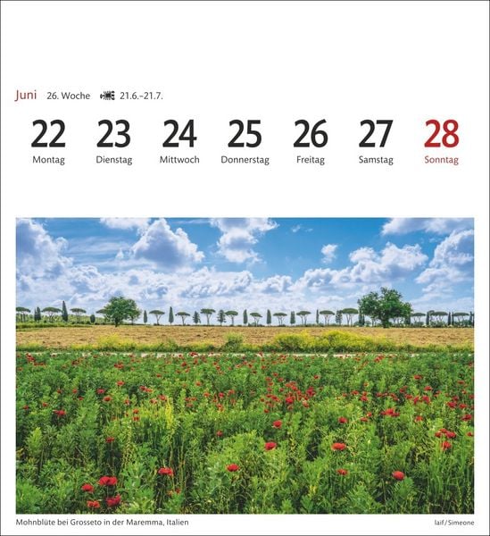 Produktbild: Traumziele Sehnsuchtskalender 2026 - Wochenkalender mit 53 Postkarten