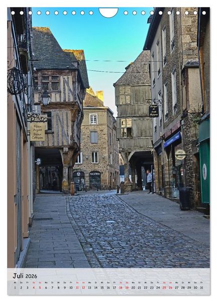 Produktbild: Dinan, die mittelalterliche Perle in der Bretagne (Wandkalender 2026 DIN A4 hoch), CALVENDO Monatskalender