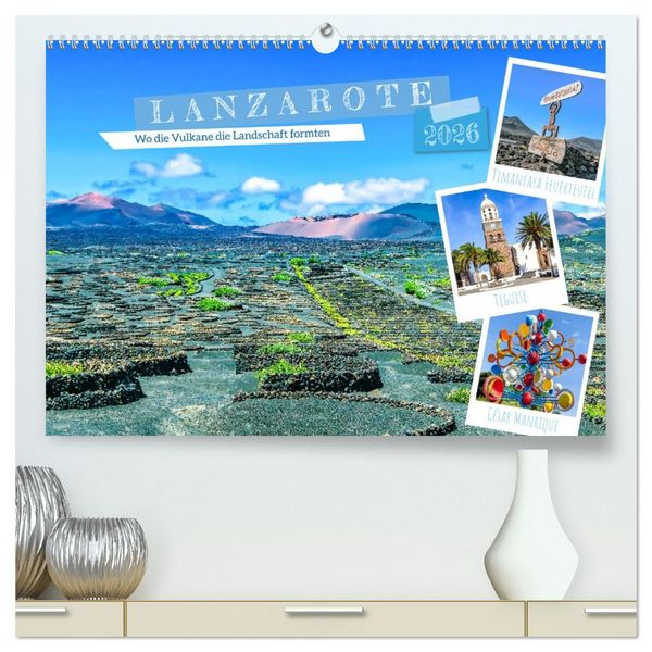 Produktbild: Lanzarote - Wo die Vulkane die Landschaft formten (hochwertiger Premium Wandkalender 2026 DIN A2 quer), Kunstdruck in Hochglanz