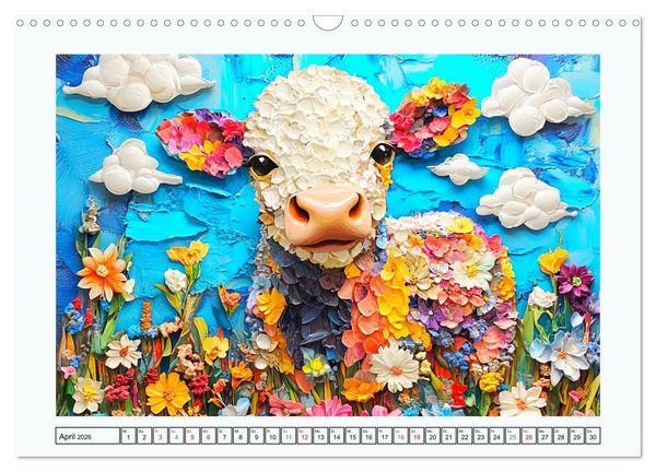 Produktbild: Luftige Collagen. Zauberhafte Tiere in fr&ouml;hlichen Farben (Wandkalender 2026 DIN A3 quer), CALVENDO Monatskalender