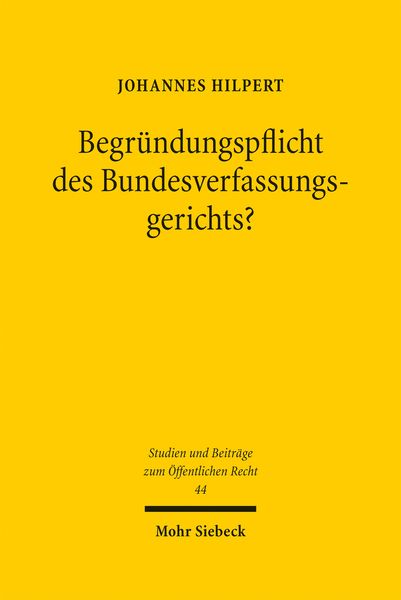 Produktbild: Begr&uuml;ndungspflicht des Bundesverfassungsgerichts?