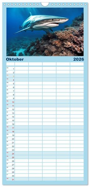Produktbild: Familienplaner 2026 - Tief unten im Meer Unterwasser Fantasy mit 5 Spalten (Wandkalender, 21 x 45 cm) CALVENDO