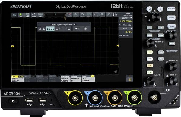 VOLTCRAFT ADO-5004 Digital-Oszilloskop 500 MHz 2.5 GSa/s 250 Mpts 12 Bit Digital-Speicher (DSO) 1 St.