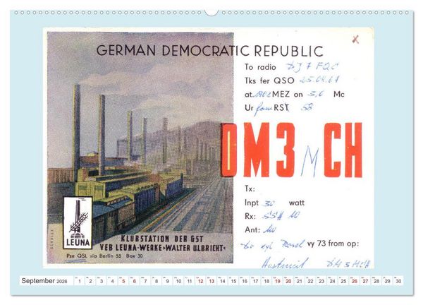 Produktbild: Amateurfunk in der DDR - Historische QSL-Karten (Wandkalender 2026 DIN A2 quer), CALVENDO Monatskalender