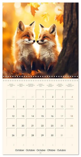 Produktbild: Les renards, des cr&eacute;atures si mignonnes (Calendrier mural carr&eacute; 2026 30x30 cm) Calendrier double avec une page pour vos prises de notes