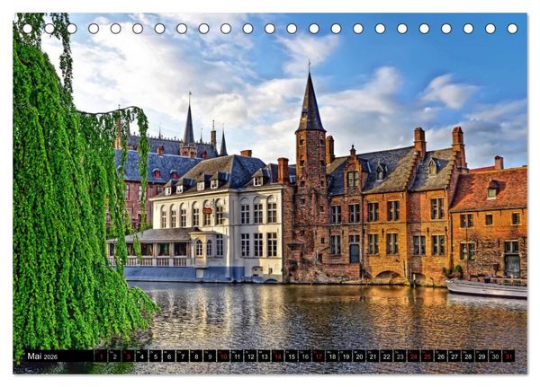 Produktbild: Die Grachten von Br&uuml;gge (Tischkalender 2026 DIN A5 quer), CALVENDO Monatskalender