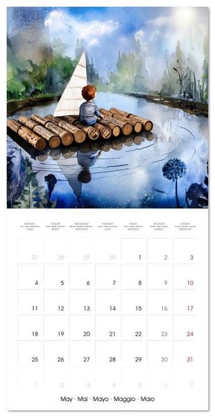 Produktbild: Les r&ecirc;ves enfantins (Calendrier mural carr&eacute; 2026 30x30 cm) Calendrier double avec une page pour vos prises de notes