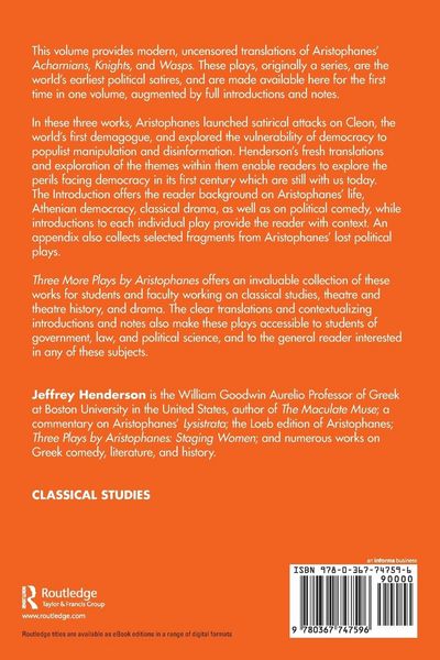 Produktbild: Three More Plays by Aristophanes