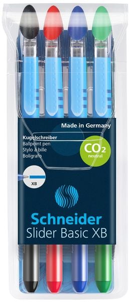 Produktbild: Schneider Kugelschreiber Slider Basic XB, 4er Set
