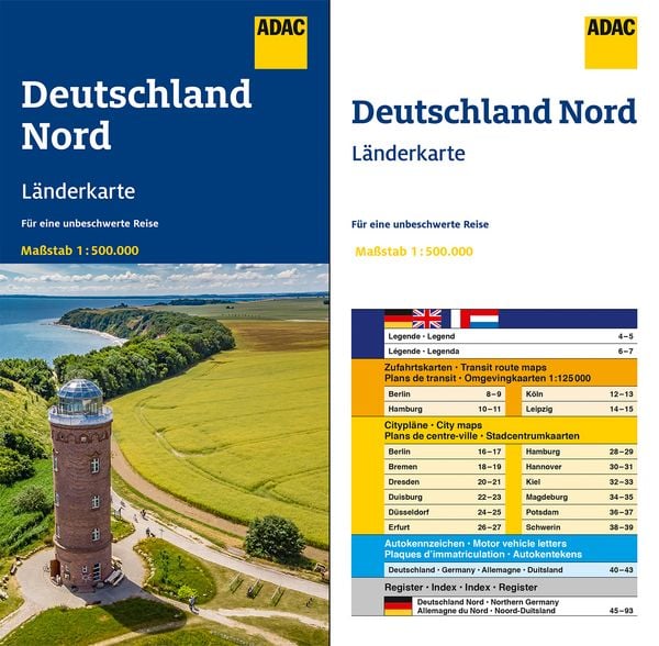 Produktbild: ADAC L&auml;nderkarte Deutschland Nord 1:500.000