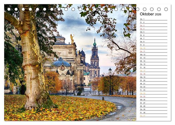 Produktbild: Dresden Bilder 2026 (Tischkalender 2026 DIN A5 quer), CALVENDO Monatskalender
