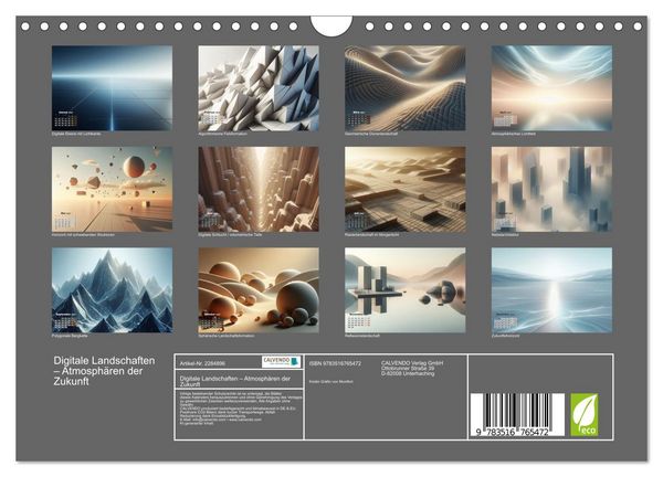 Produktbild: Digitale Landschaften &ndash; Atmosph&auml;ren der Zukunft (Wandkalender 2027 DIN A4 quer), CALVENDO Monatskalender