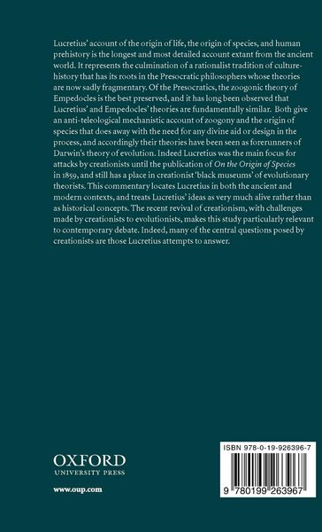 Produktbild: Lucretius on Creation and Evolution
