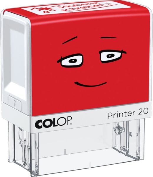 COLOP NIO School Motivations-Stempel, sauberer schreiben, Abdruckfarbe brave red, 38 x 14mm