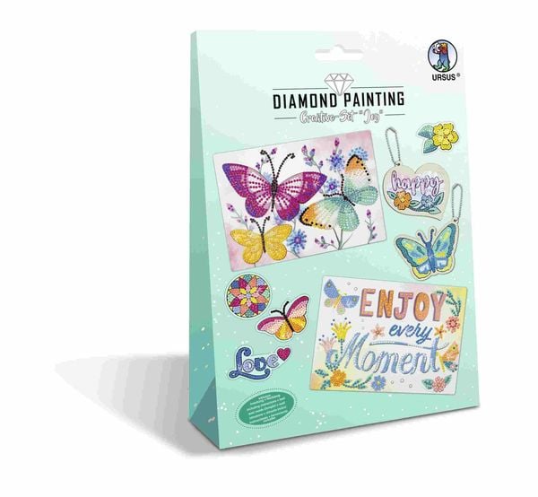 URSUS Kinder-Bastelsets Diamond Painting Creative Set Joy, 2er Karten