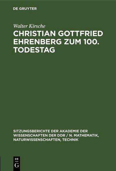 Produktbild: Christian Gottfried Ehrenberg zum 100. Todestag